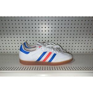 adidas White, Blue, and Red Athletic Shoes